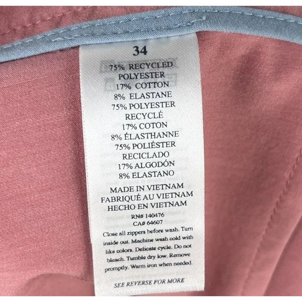 Faherty All Day Shorts Men's 34 Drawstring Chino 7 Inseam Stretch Dark Pink